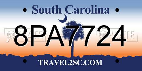 8PA7724 South Carolina License Plate