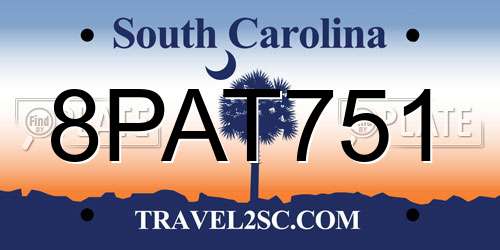 8PAT751 South Carolina License Plate