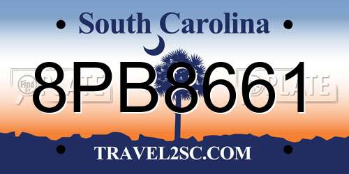 8PB8661 South Carolina License Plate