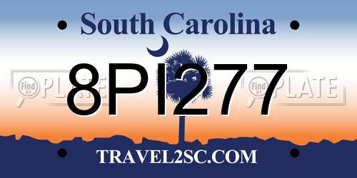 8PI277 South Carolina License Plate