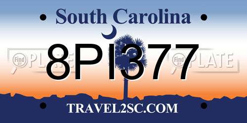 8PI377 South Carolina License Plate
