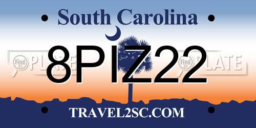 8PIZ22 South Carolina License Plate