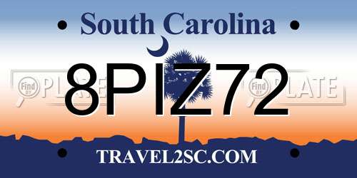 8PIZ72 South Carolina License Plate