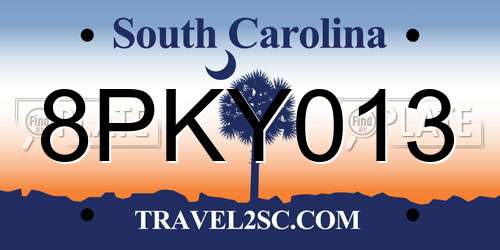8PKY013 South Carolina License Plate