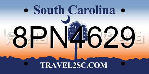 8PN4629 South Carolina License Plate