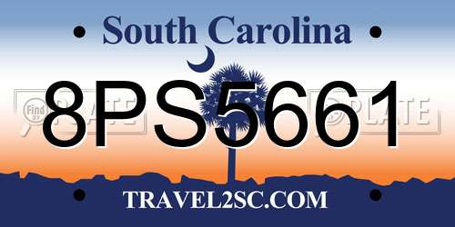 8PS5661 South Carolina License Plate