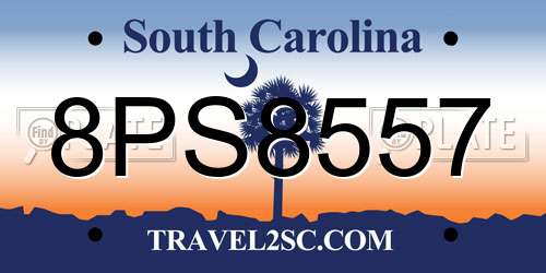 8PS8557 South Carolina License Plate