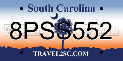 8PSS552 South Carolina License Plate