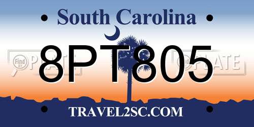 8PT805 South Carolina License Plate
