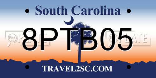 8PTB05 South Carolina License Plate