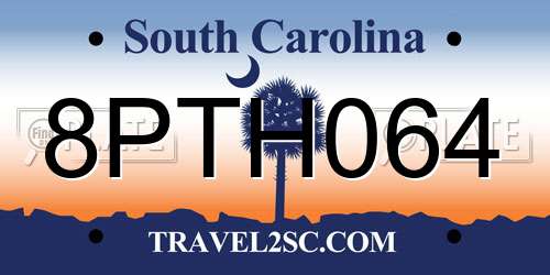 8PTH064 South Carolina License Plate
