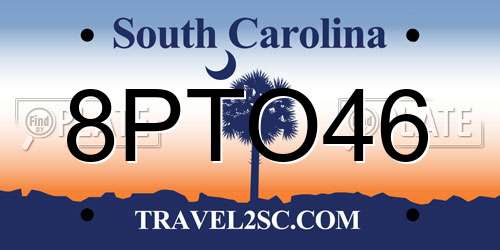 8PTO46 South Carolina License Plate