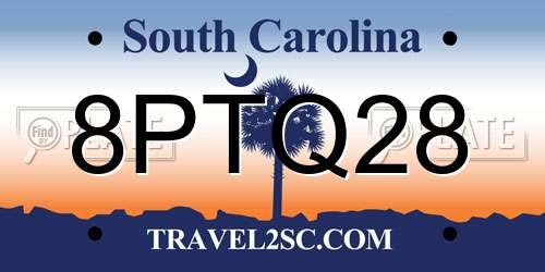 8PTQ28 South Carolina License Plate
