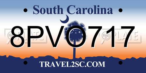 8PVO717 South Carolina License Plate