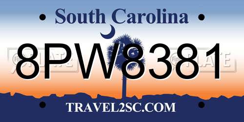 8PW8381 South Carolina License Plate