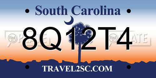 8Q12T4 South Carolina License Plate