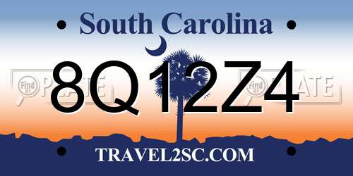 8Q12Z4 South Carolina License Plate