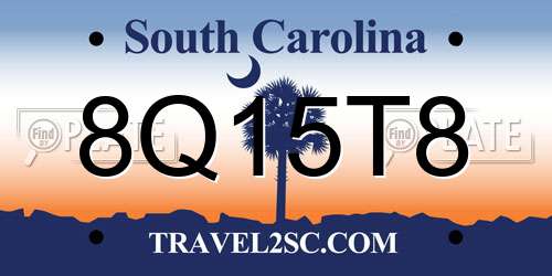 8Q15T8 South Carolina License Plate