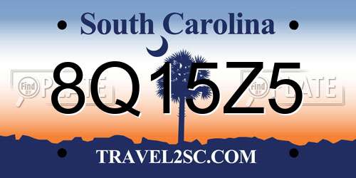8Q15Z5 South Carolina License Plate