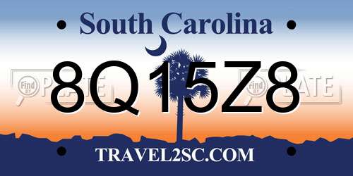 8Q15Z8 South Carolina License Plate