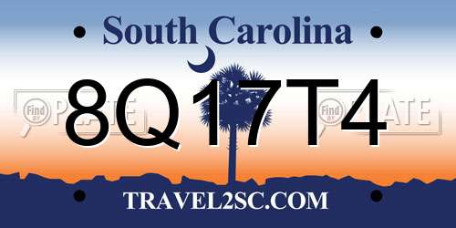 8Q17T4 South Carolina License Plate