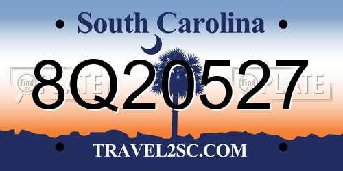8Q20527 South Carolina License Plate