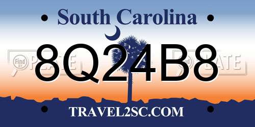 8Q24B8 South Carolina License Plate