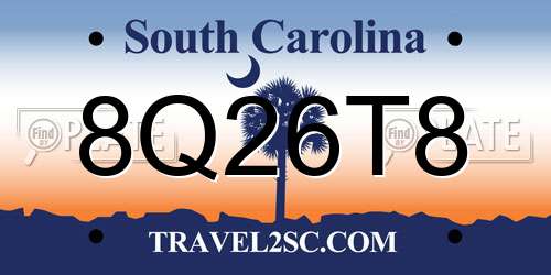 8Q26T8 South Carolina License Plate