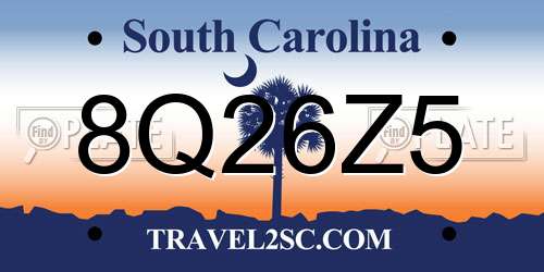 8Q26Z5 South Carolina License Plate