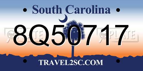 8Q50717 South Carolina License Plate