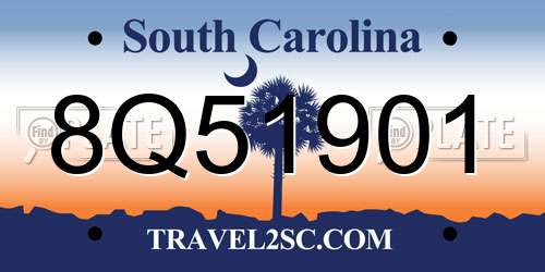 8Q51901 South Carolina License Plate