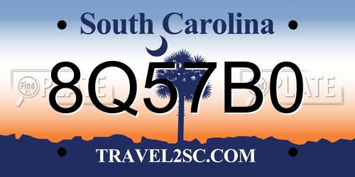 8Q57B0 South Carolina License Plate