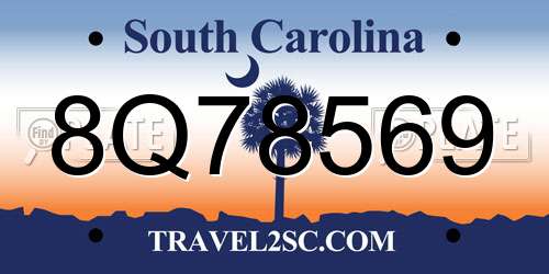 8Q78569 South Carolina License Plate
