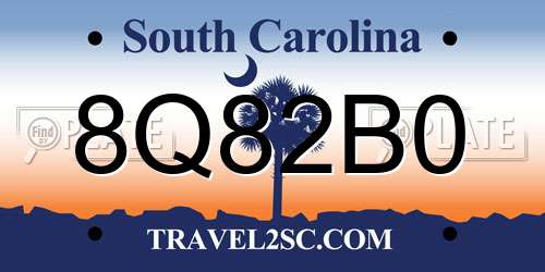 8Q82B0 South Carolina License Plate