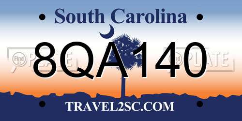 8QA140 South Carolina License Plate