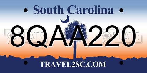 8QAA220 South Carolina License Plate