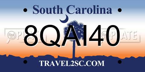 8QAI40 South Carolina License Plate
