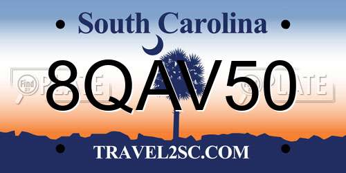 8QAV50 South Carolina License Plate