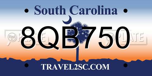 8QB750 South Carolina License Plate