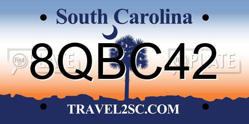 8QBC42 South Carolina License Plate