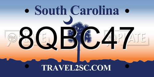 8QBC47 South Carolina License Plate