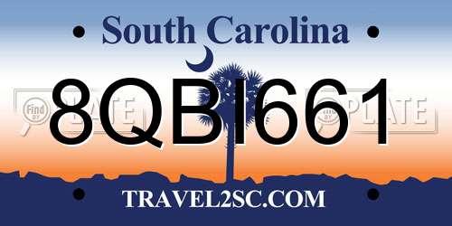 8QBI661 South Carolina License Plate