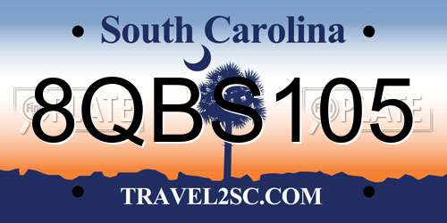 8QBS105 South Carolina License Plate