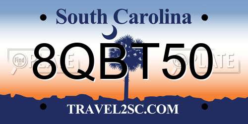 8QBT50 South Carolina License Plate