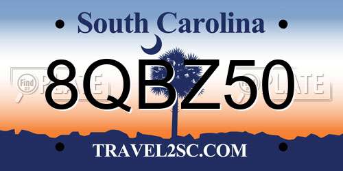 8QBZ50 South Carolina License Plate