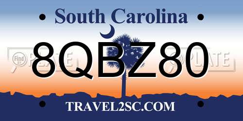 8QBZ80 South Carolina License Plate