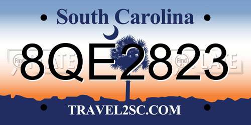 8QE2823 South Carolina License Plate