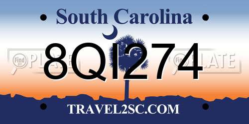 8QI274 South Carolina License Plate