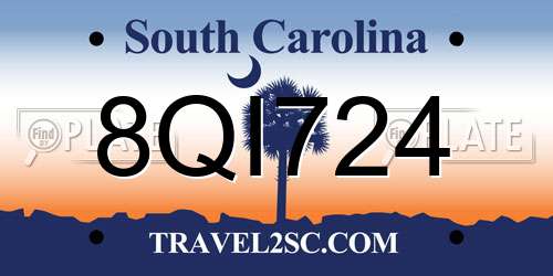 8QI724 South Carolina License Plate