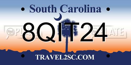 8QIT24 South Carolina License Plate